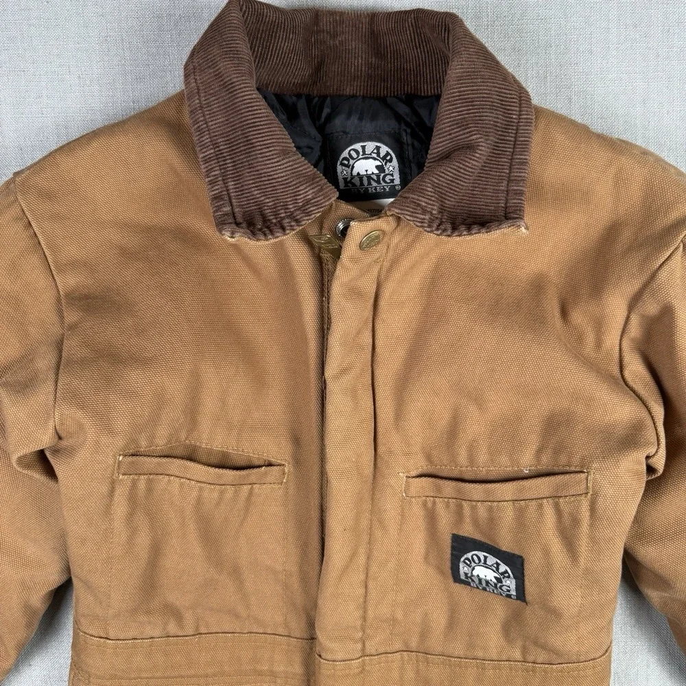 Polar King Youth Size Small Insulated Duck Canvas Coveralls Brown Workwear